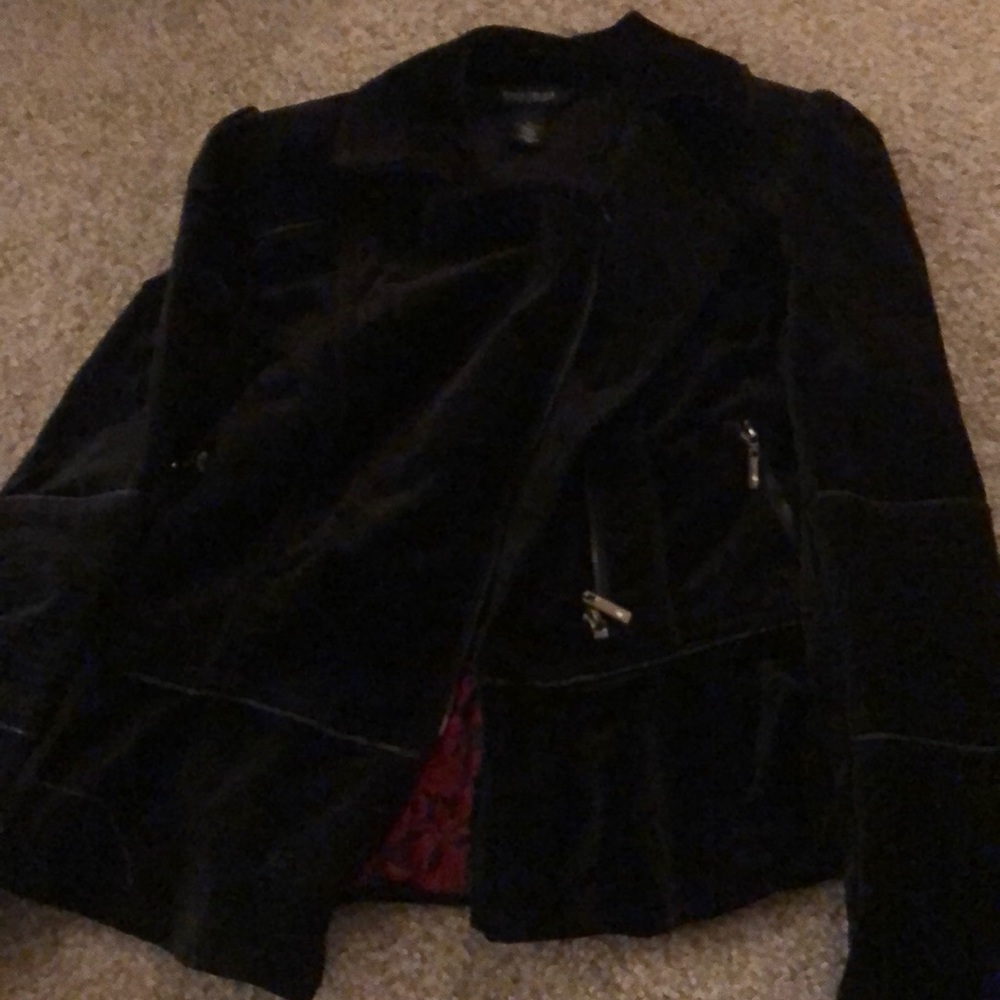 White House black market velvet peplum jacket
